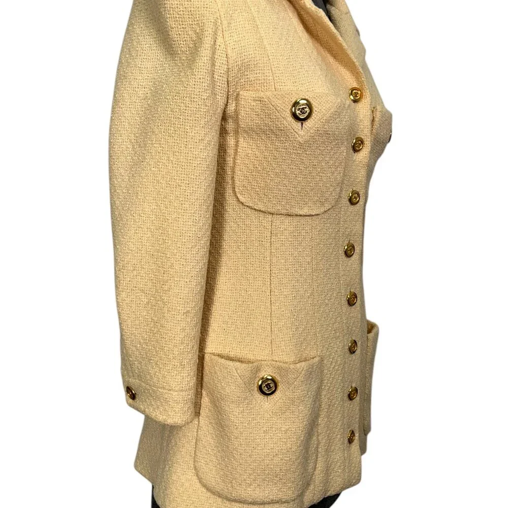 CHANEL 1995 Vintage CC Logo Button Blazer Jacket Size 40 - Picture 3 of 7